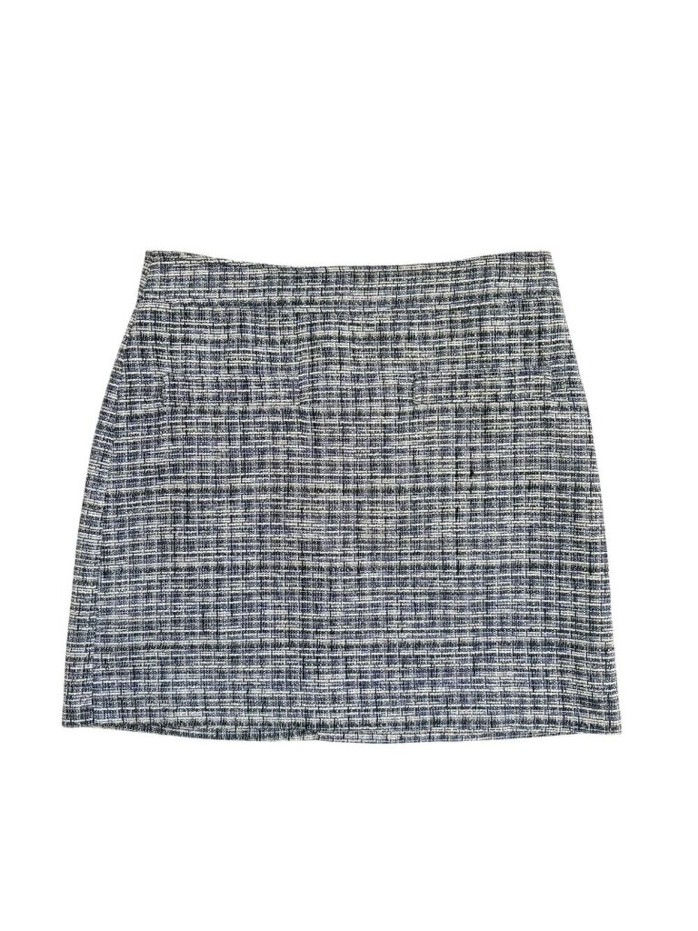 LOFT Blue Cream Tweed Lined Skirt Size 6 Excellent Condition